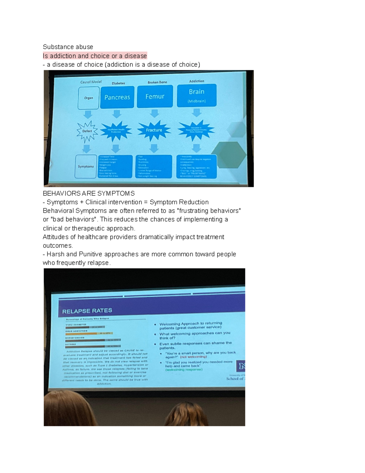 Substance abuse notes - Substance abuse Is addiction and choice or a ...