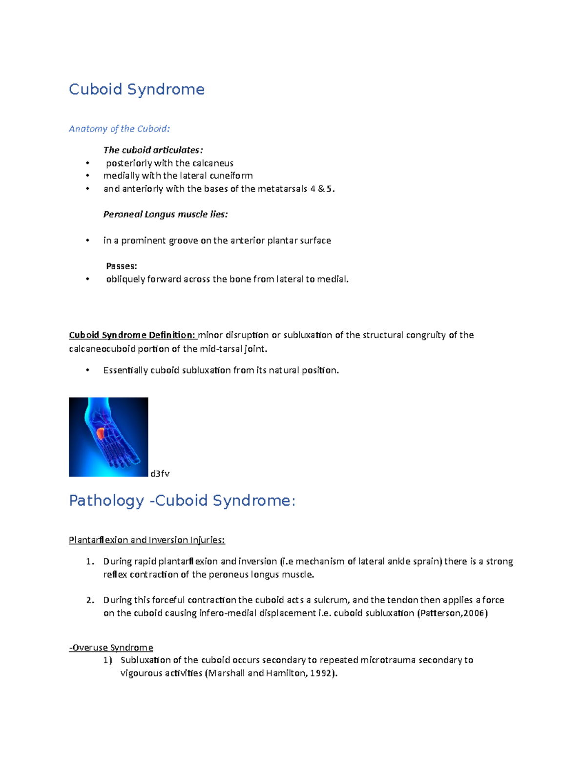 Cuboid syndrome - revision - Cuboid Syndrome Anatomy of the Cuboid: The ...