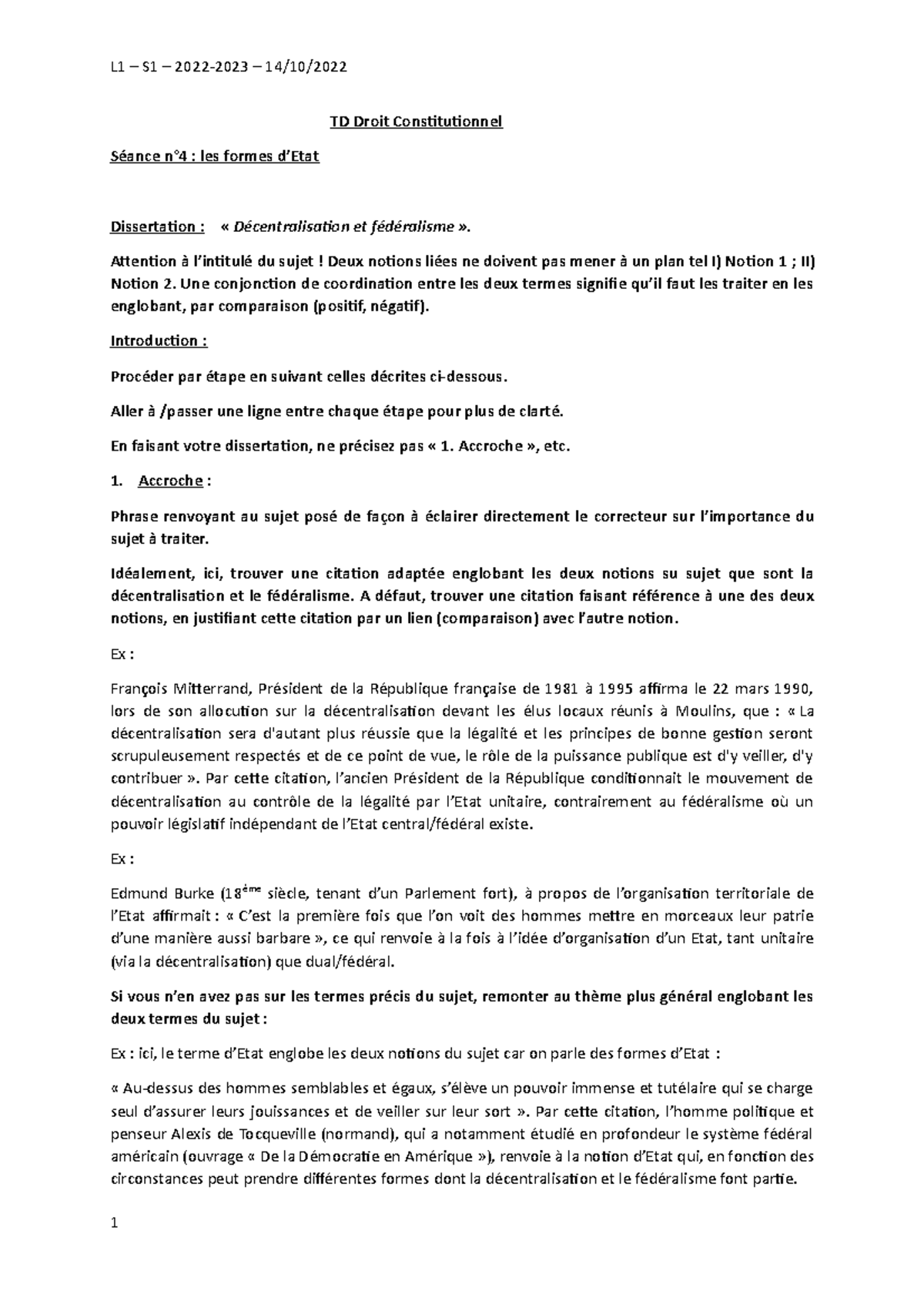 Copie de TD4.Corrigé dissertation GC 2 - TD Droit Constitutionnel ...