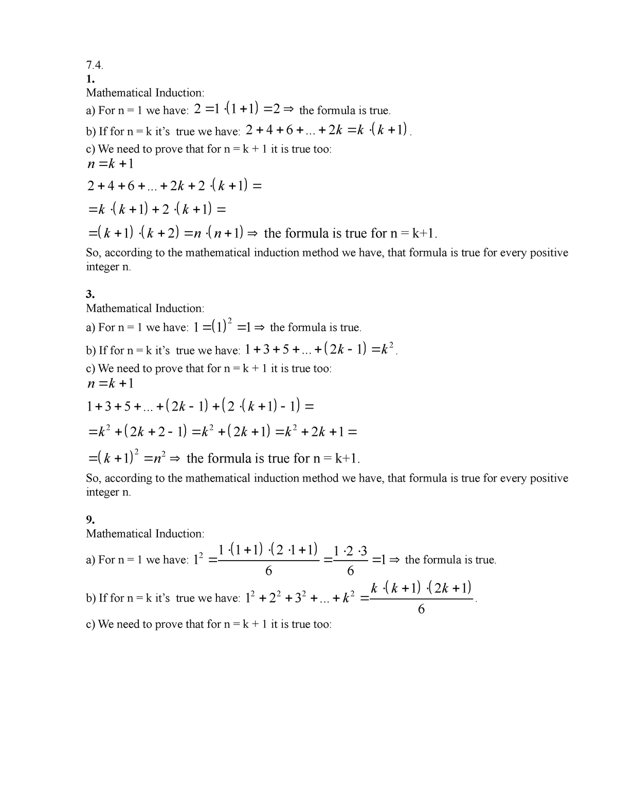 784 Homework Help 1 Mathematical Induction A For N 1 We Have 2 1 1 1 2 The Studocu