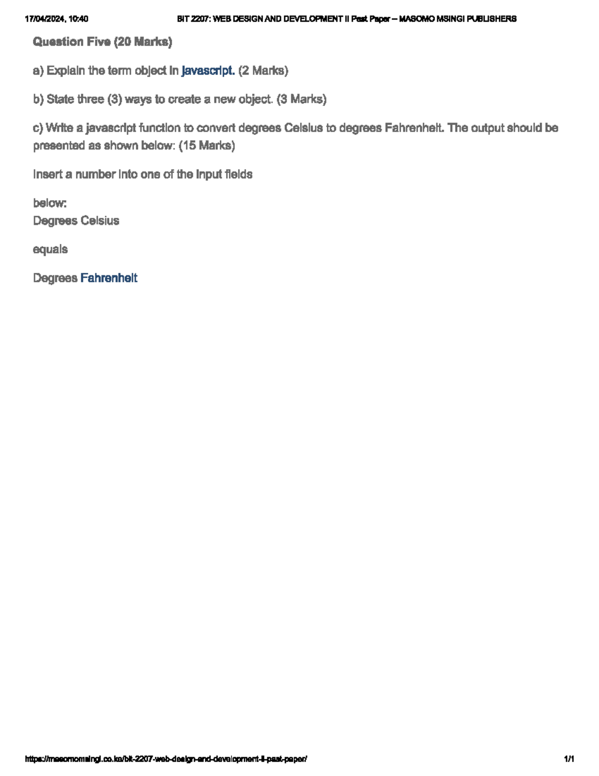 Javascript quiz - material - Information and communication technology ...