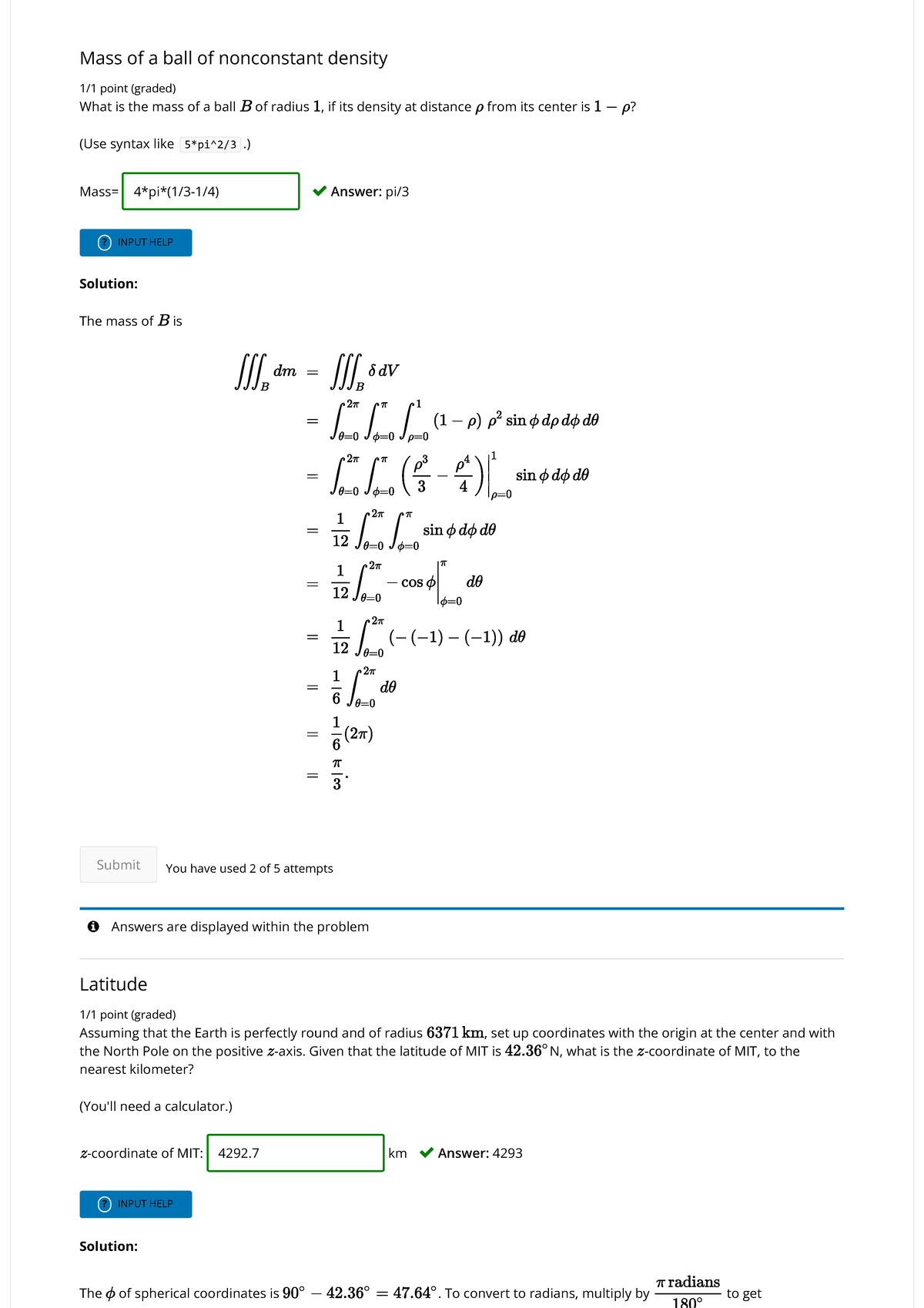 6A Part A Calculus MITx Residential 3 - Answers Are Displayed Within ...