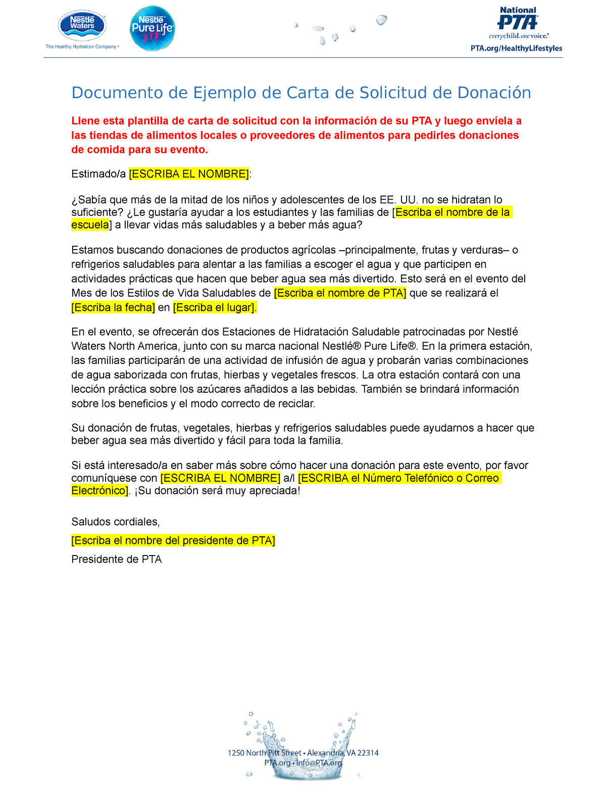 Sample-donation-solicitation-letter-cc-edits es - Documento de Ejemplo de  Carta de Solicitud de - Studocu