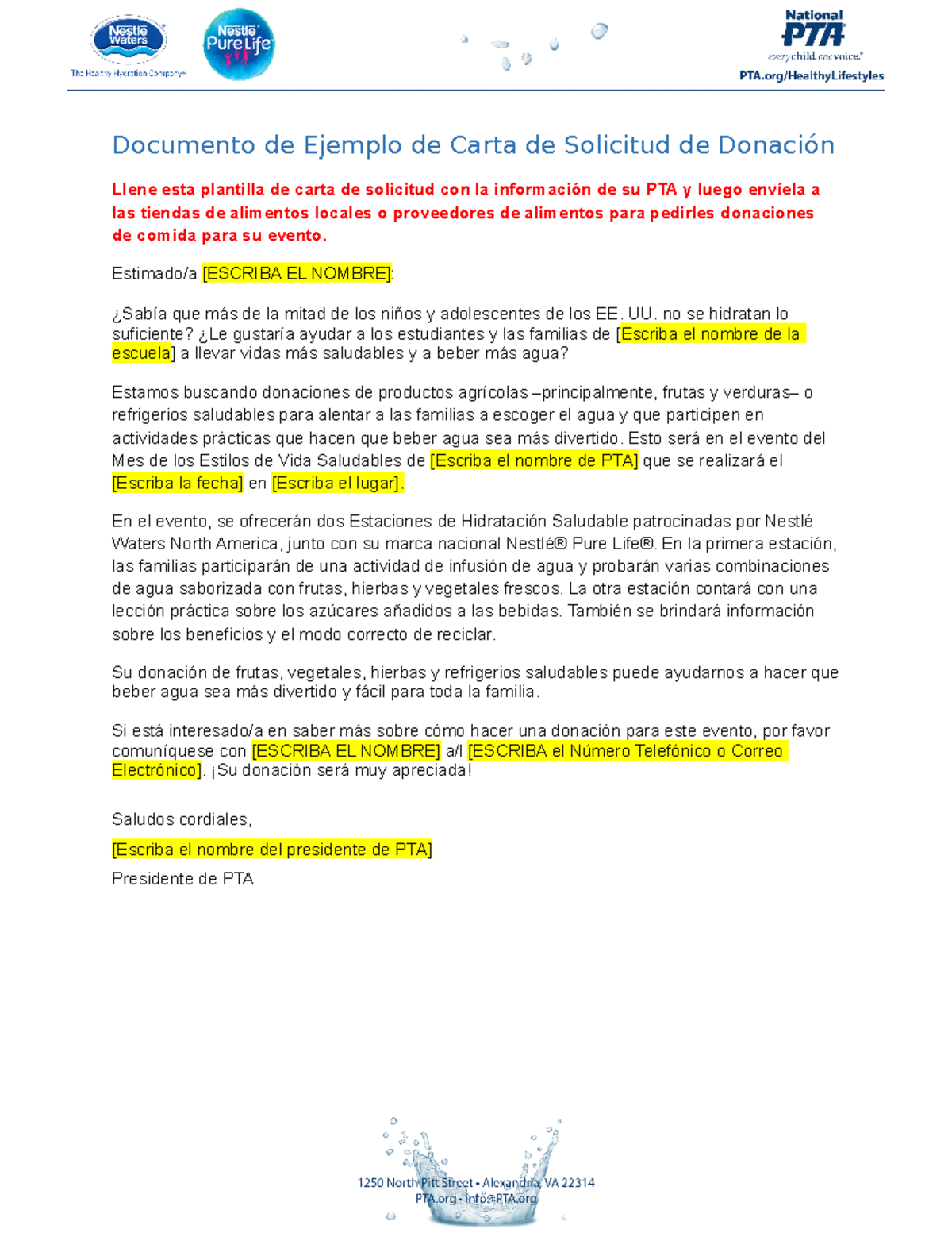 Sample-donation-solicitation-letter-cc-edits es - Documento de Ejemplo de  Carta de Solicitud de - Studocu