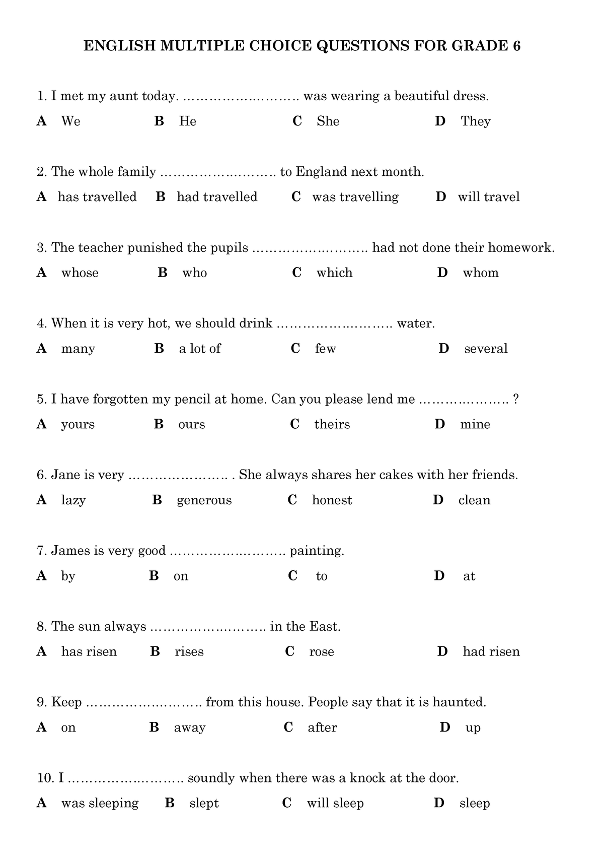 english-multiple-choice-questions-grade-6-part-1a-english