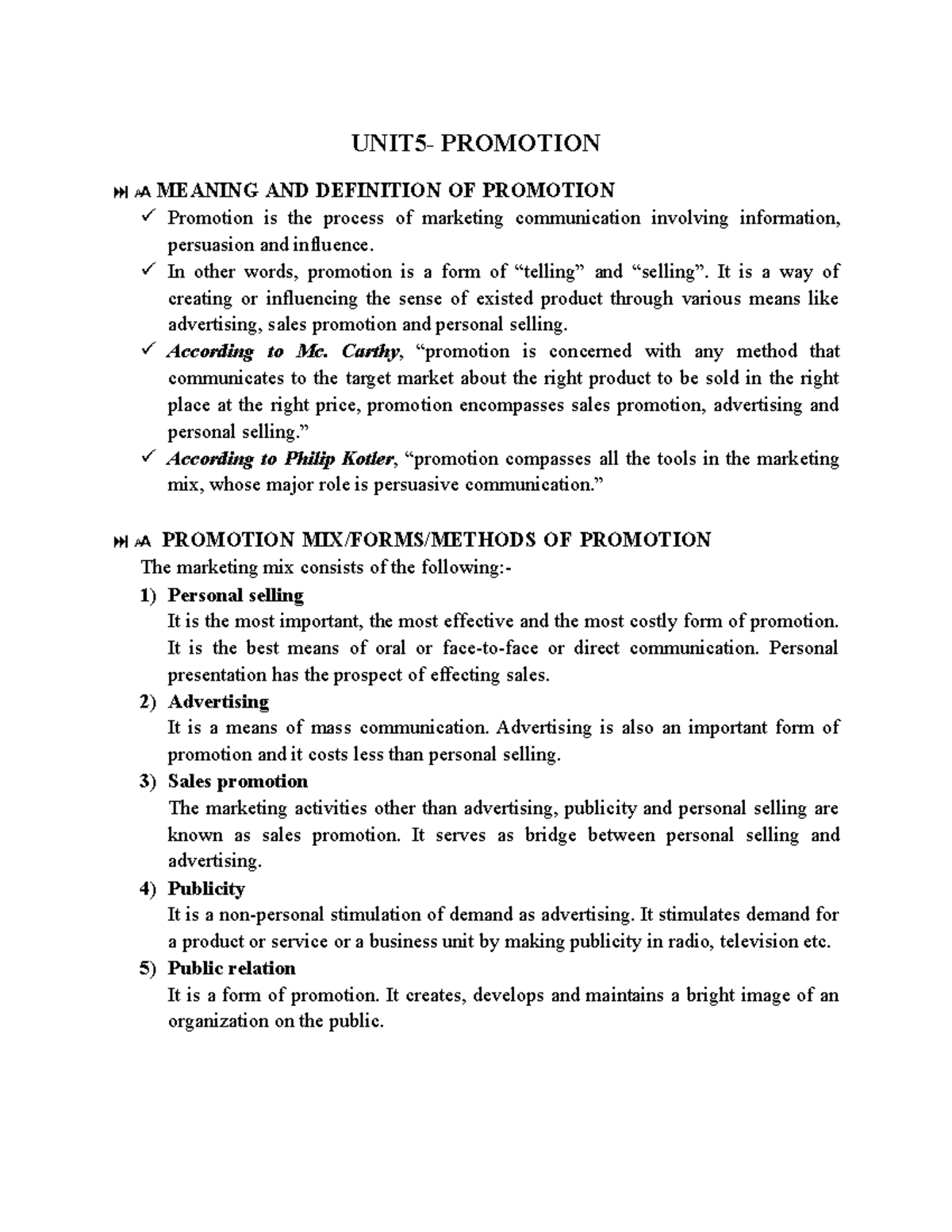 Marketing 9 UNIT5 PROMOTION MEANING AND DEFINITION OF PROMOTION 