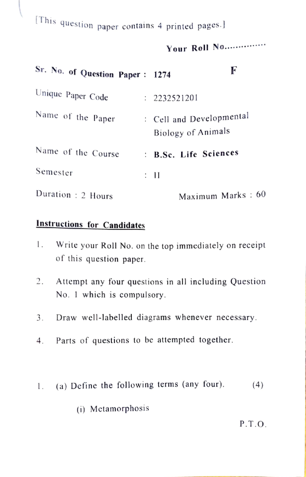 Life Science Jun 2023 - Question papers - us ####### question paper ...
