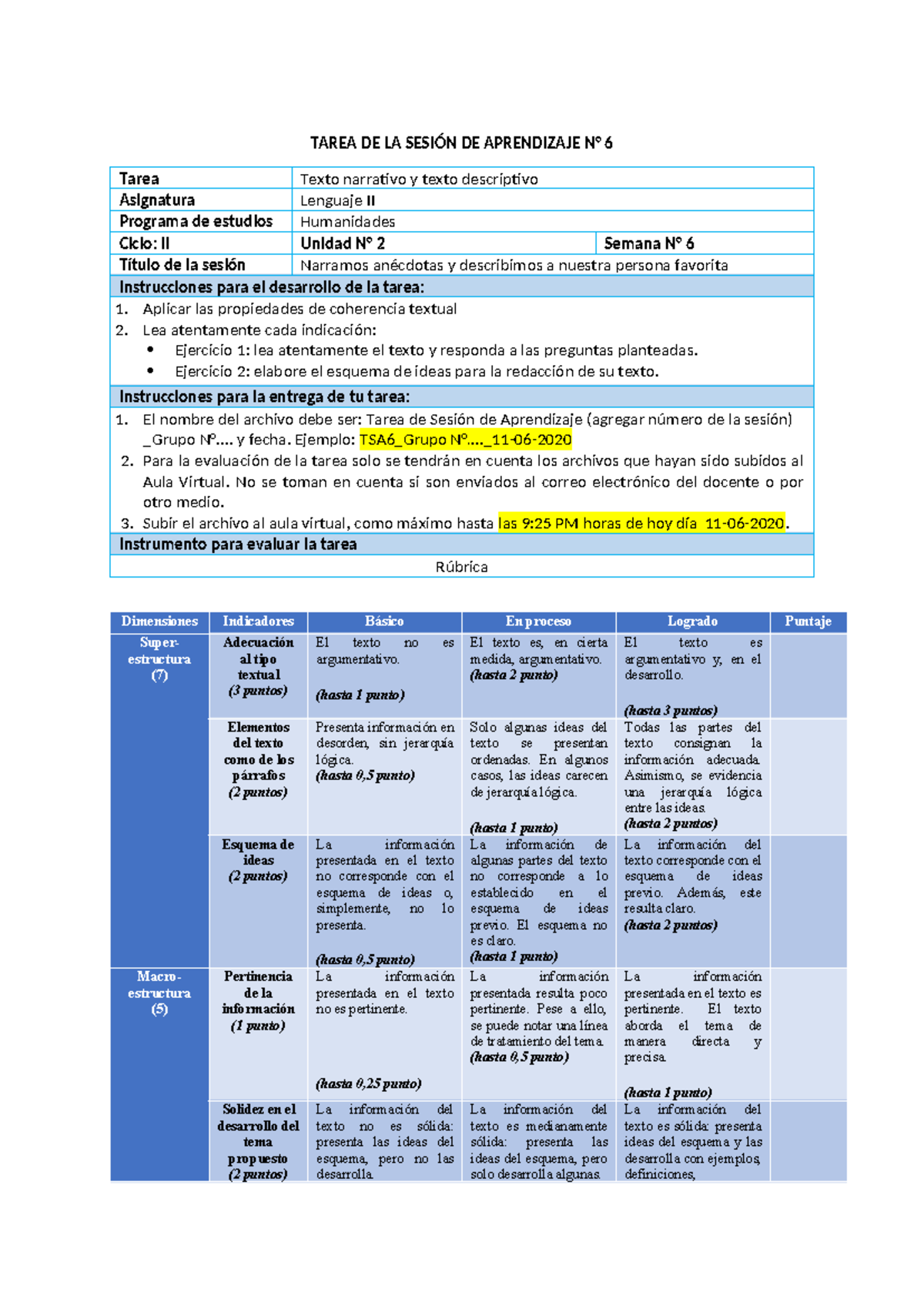 Actividades+DE+ Aplicaci%C3%93N+S06 - TAREA DE LA SESIÓN DE APRENDIZAJE ...