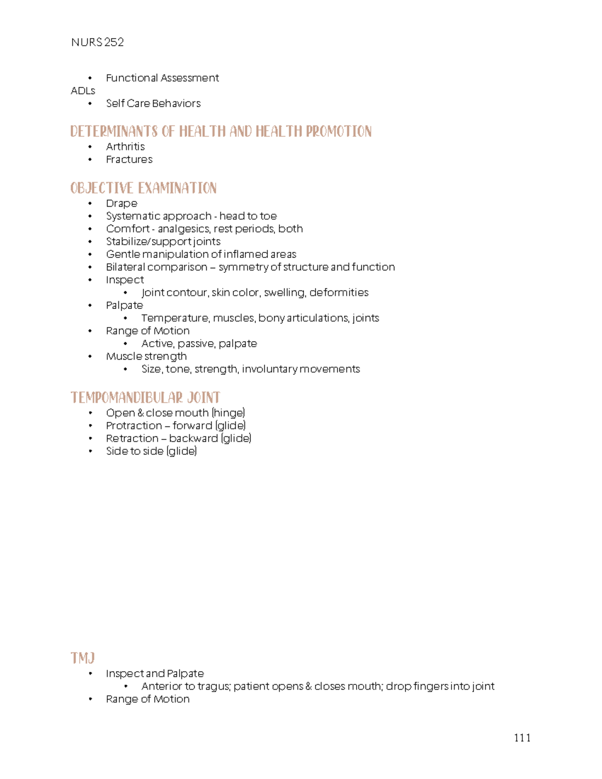 NURS 252 Notes - Full Term-12 - Functional Assessment ADLs Self Care ...