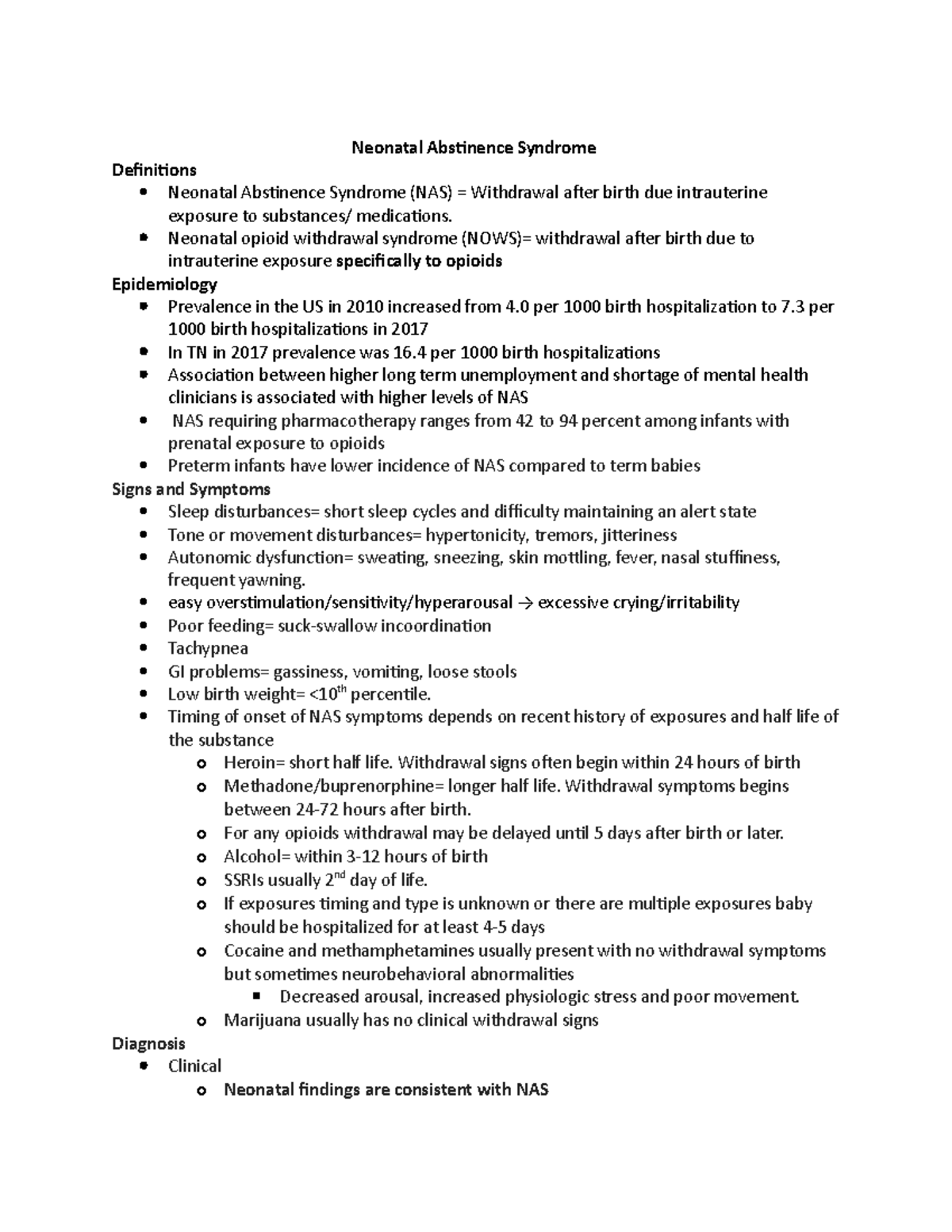 neonatal abstinence syndrome uptodate notes - Neonatal Abstinence ...