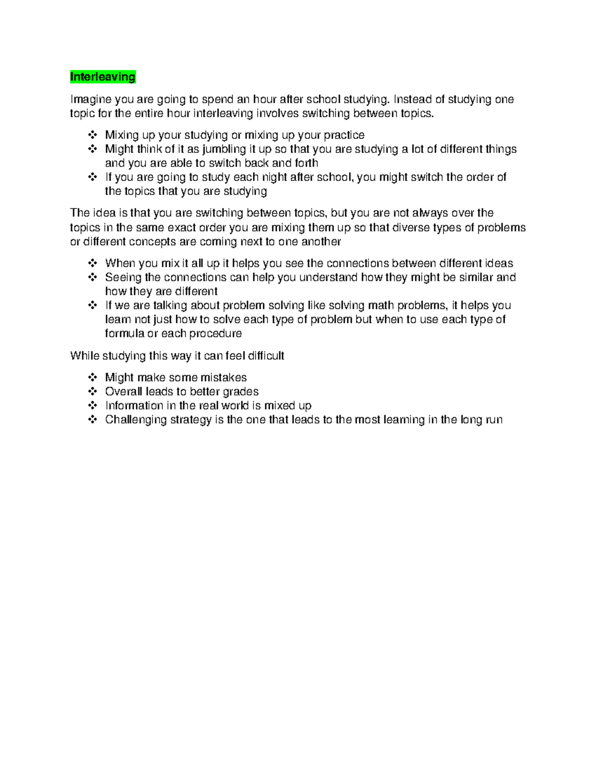 Six Strategies For Effective Learning - Interleaving - Interleaving ...