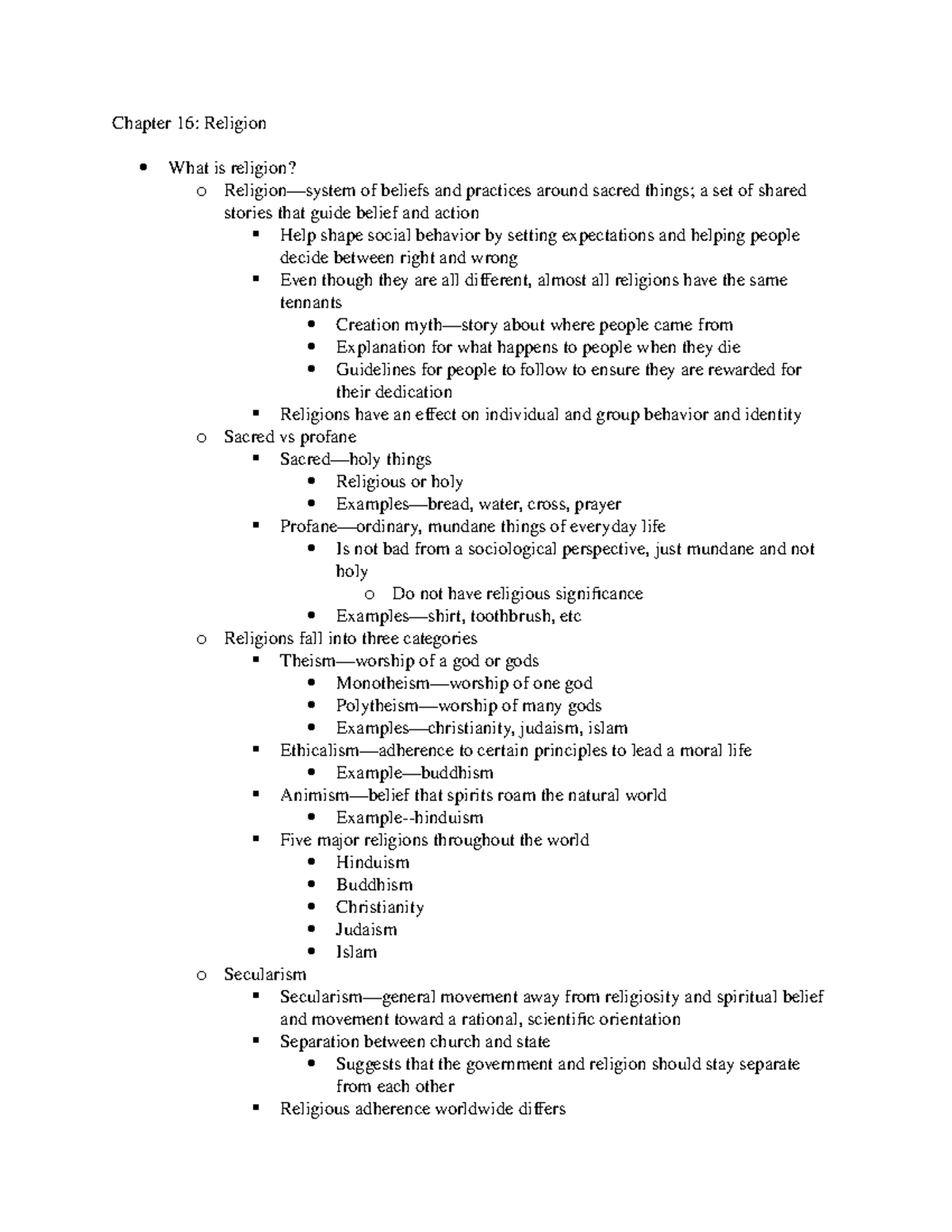 chapter-16-religion-chapter-16-religion-what-is-religion-o-religion