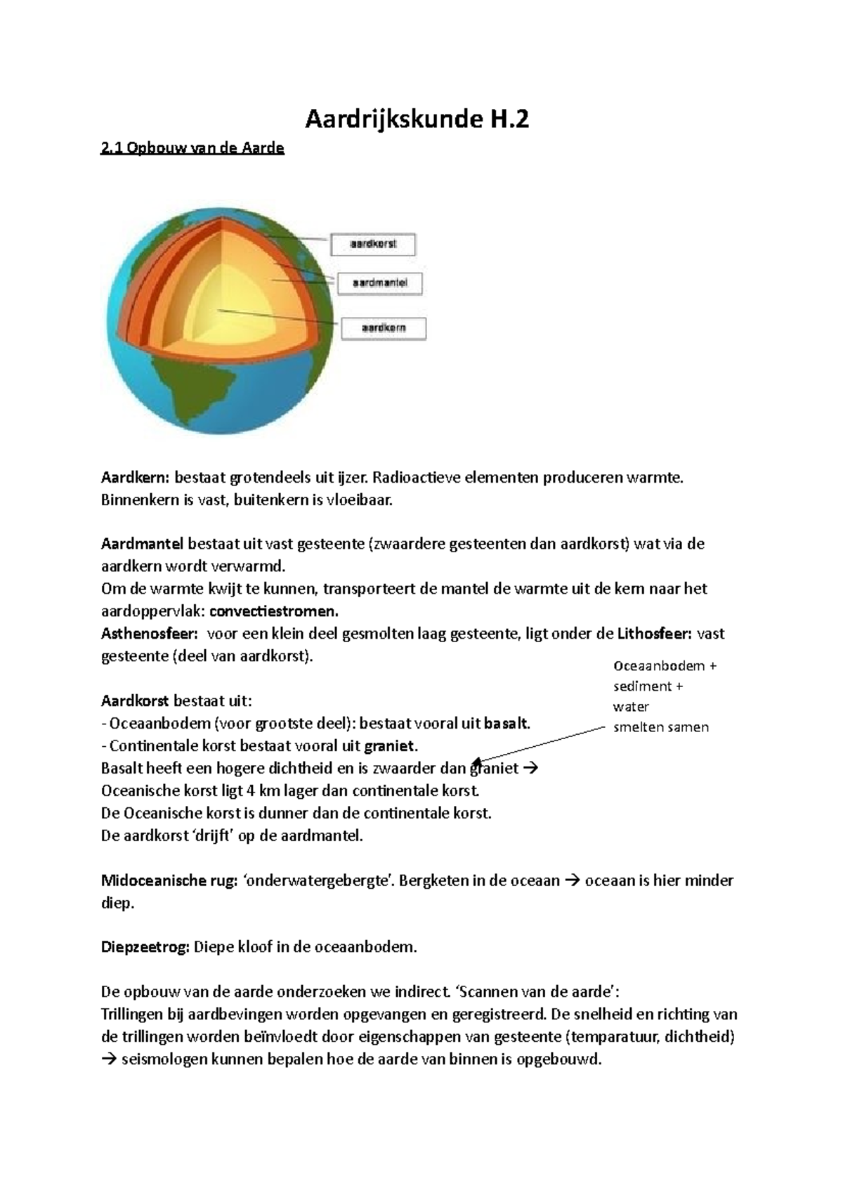 Aardrijkskunde H2 Samenvatting VWO2 - Aardrijkskunde H. 2 Opbouw Van De ...