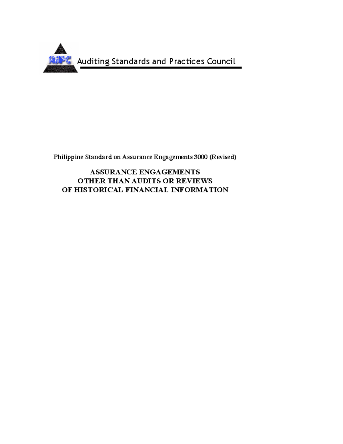PSAE-3000-Rev - Copy of PSAE 3000 for Review in Auditing Theory - - Studocu
