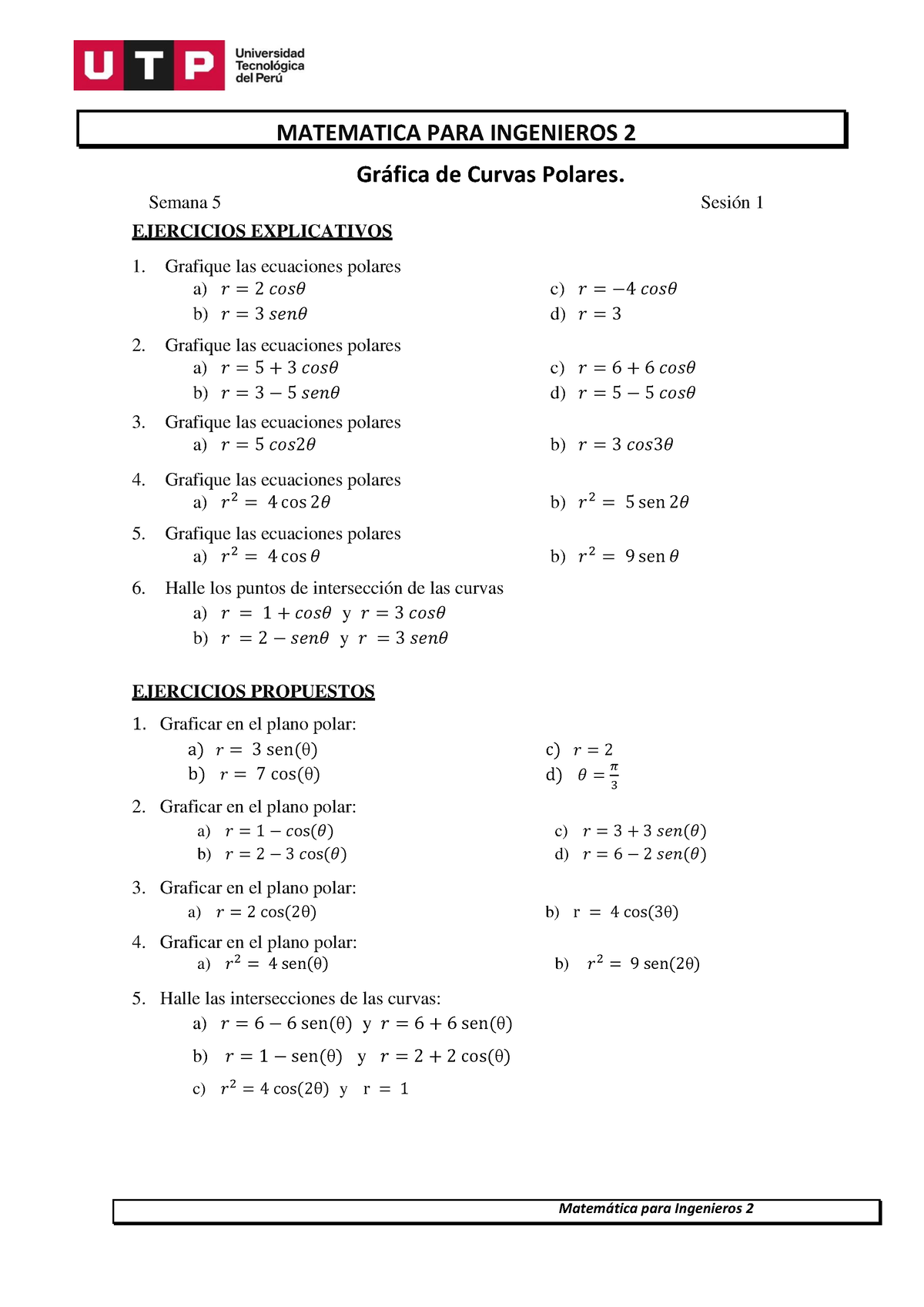 S05.s1 - Ejercicios Gráfica De Curvas Polares - Matem·tica Para ...