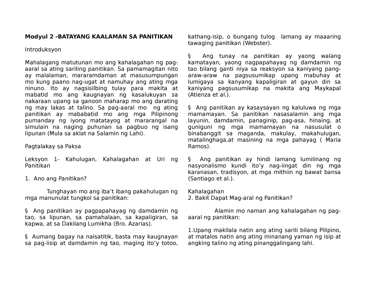 Modyul 2 4 Na Modyul 2 Batayang Kaalaman Sa Panitikan Introduksyon Mahalagang Matutunan Mo 8984