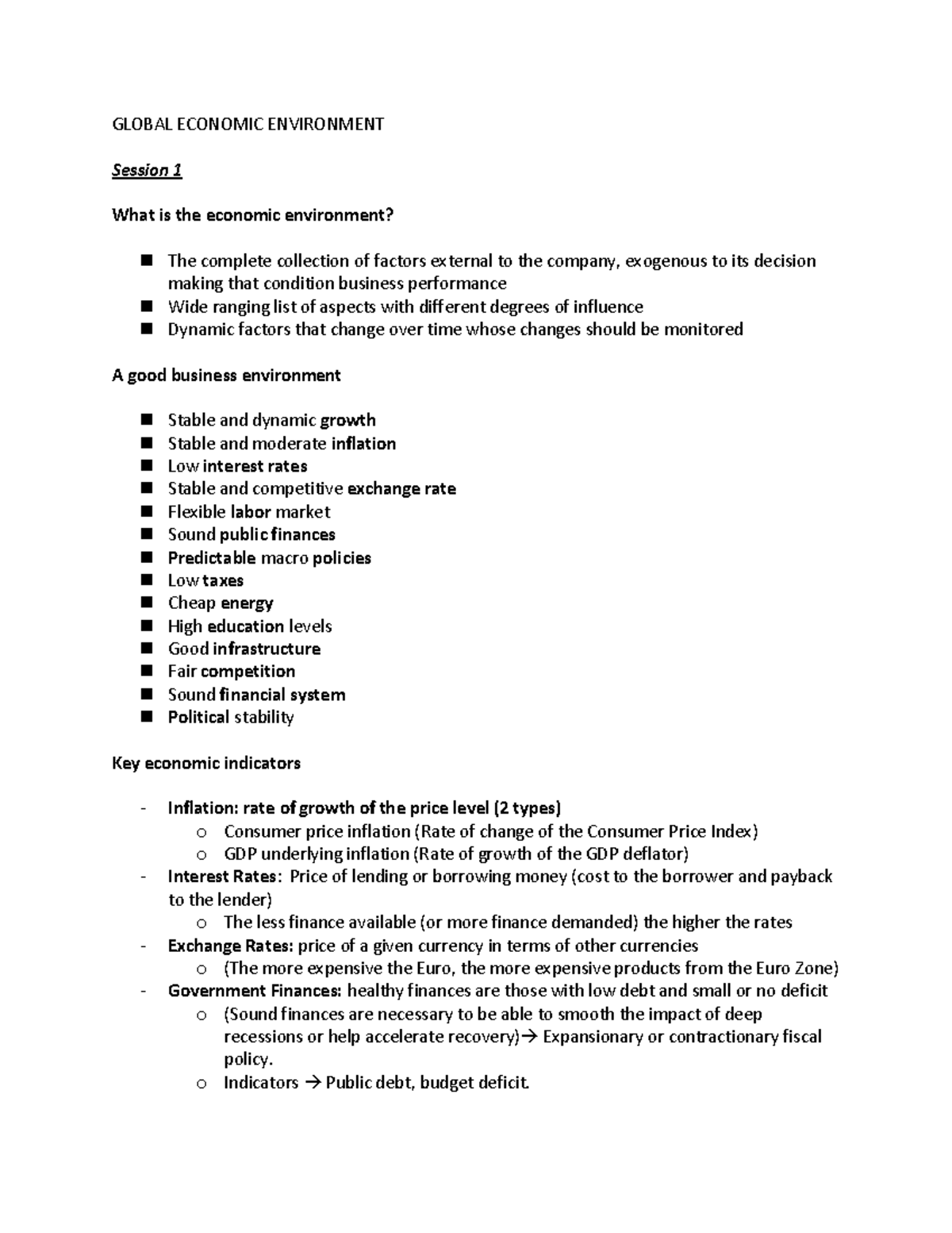 global-economic-environment-notes-global-economic-environment-session