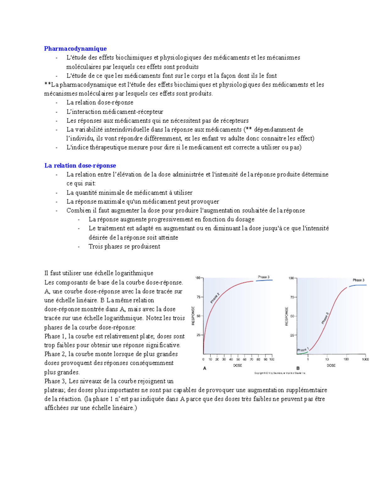 Pharmacodynamique - La relation dose-réponse - L’interaction médicament ...