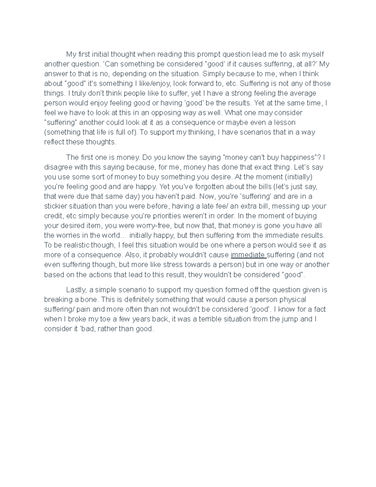 Canvas Response 2 My first initial thought when reading this prompt