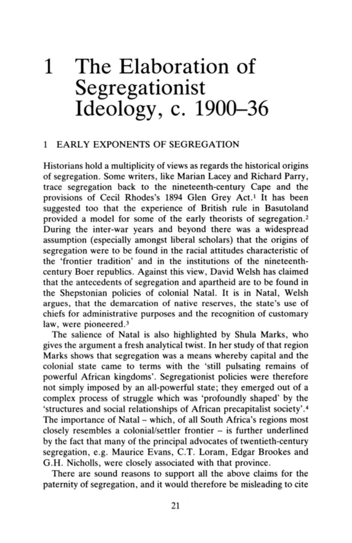 Saul+Dubow+ auth - 1 The Elaboration of Segregationist Ideology, c ...