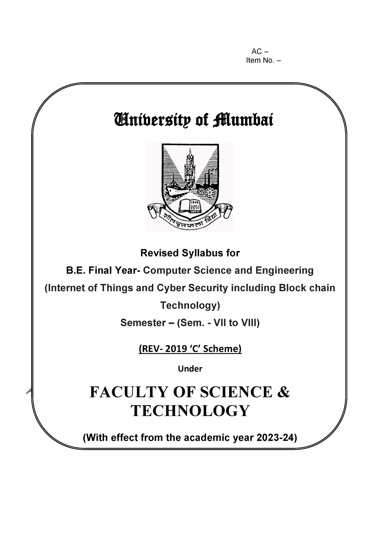 BE-Io Tcsbc-Syllabus - AC – Item No. – University Of Mumbai Revised ...