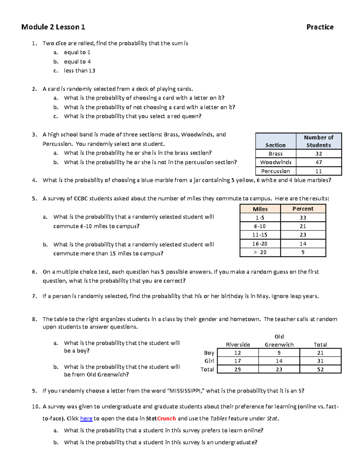 Module 2 Lesson 1 Practice Problems 22 - Module 2 Lesson 1 Practice Two ...