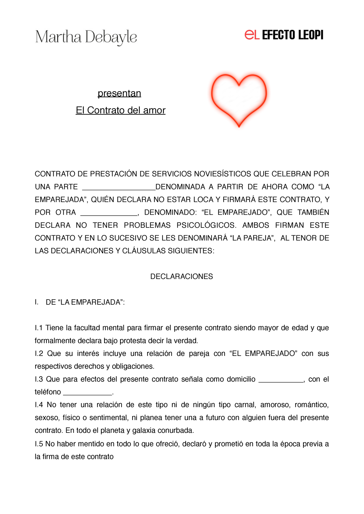 Contratodelamor Apuntes 1 7 Presentan El Contrato Del Amor Contrato De PrestaciÓn De 