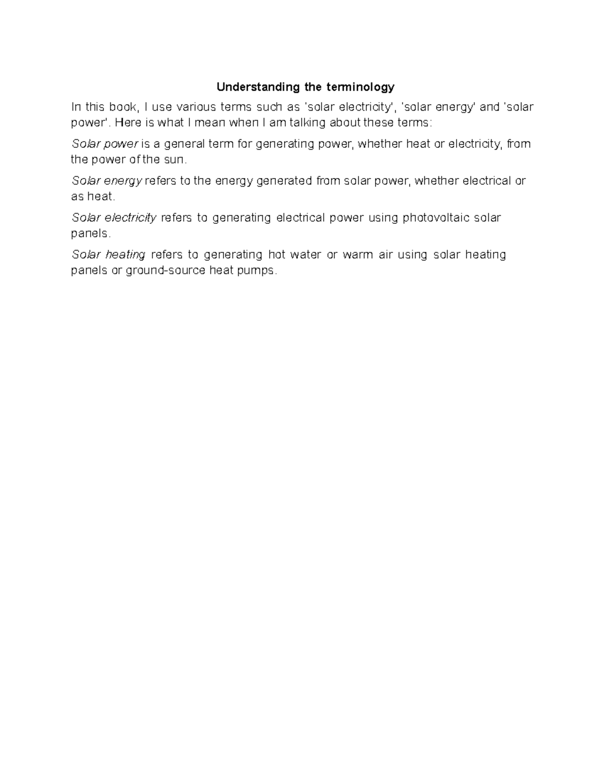 Understanding the terminology - Here is what I mean when I am talking ...