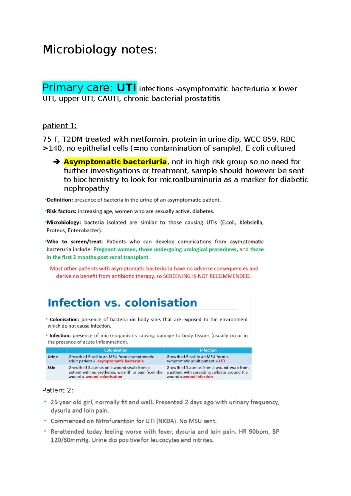 Microbiology notes - UTI - Microbiology notes: Primary care: UTI ...