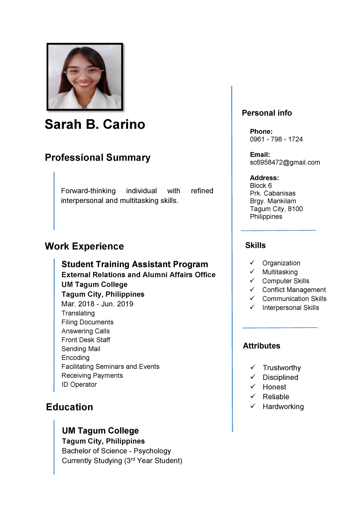 Resume - Professional Summary Forward-thinking individual with refined ...