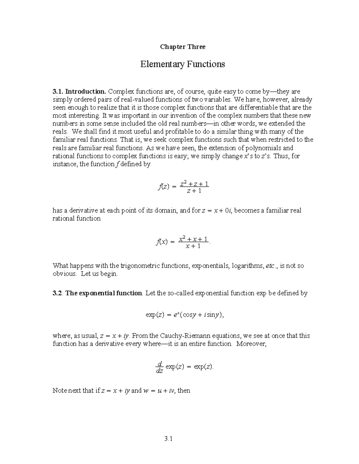 Chapter 3 physics - Element Function notes - Chapter Three Elementary ...