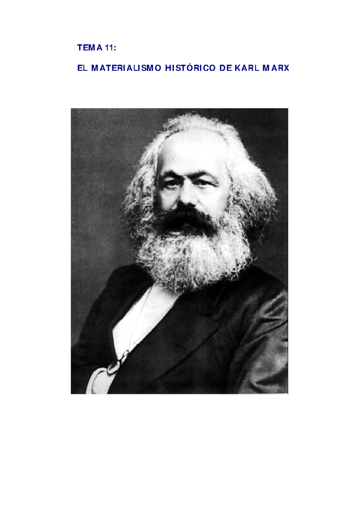 Tema 11 Marx - repaso - TEM A 11: EL M ATERI ALI SM O H I STÓRI CO D E ...
