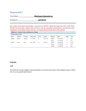 sql homework solutions