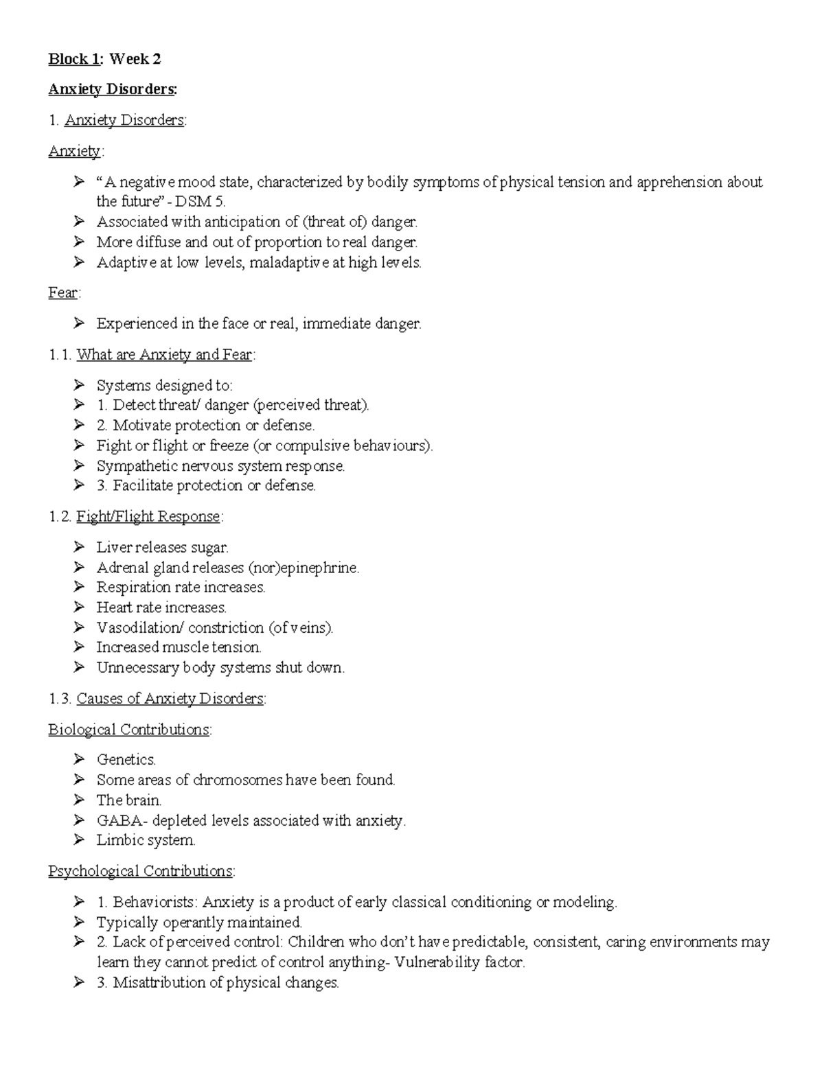 Anxiety Disorders - Summary Abnormal Psychology - Block 1: Week 2 ...