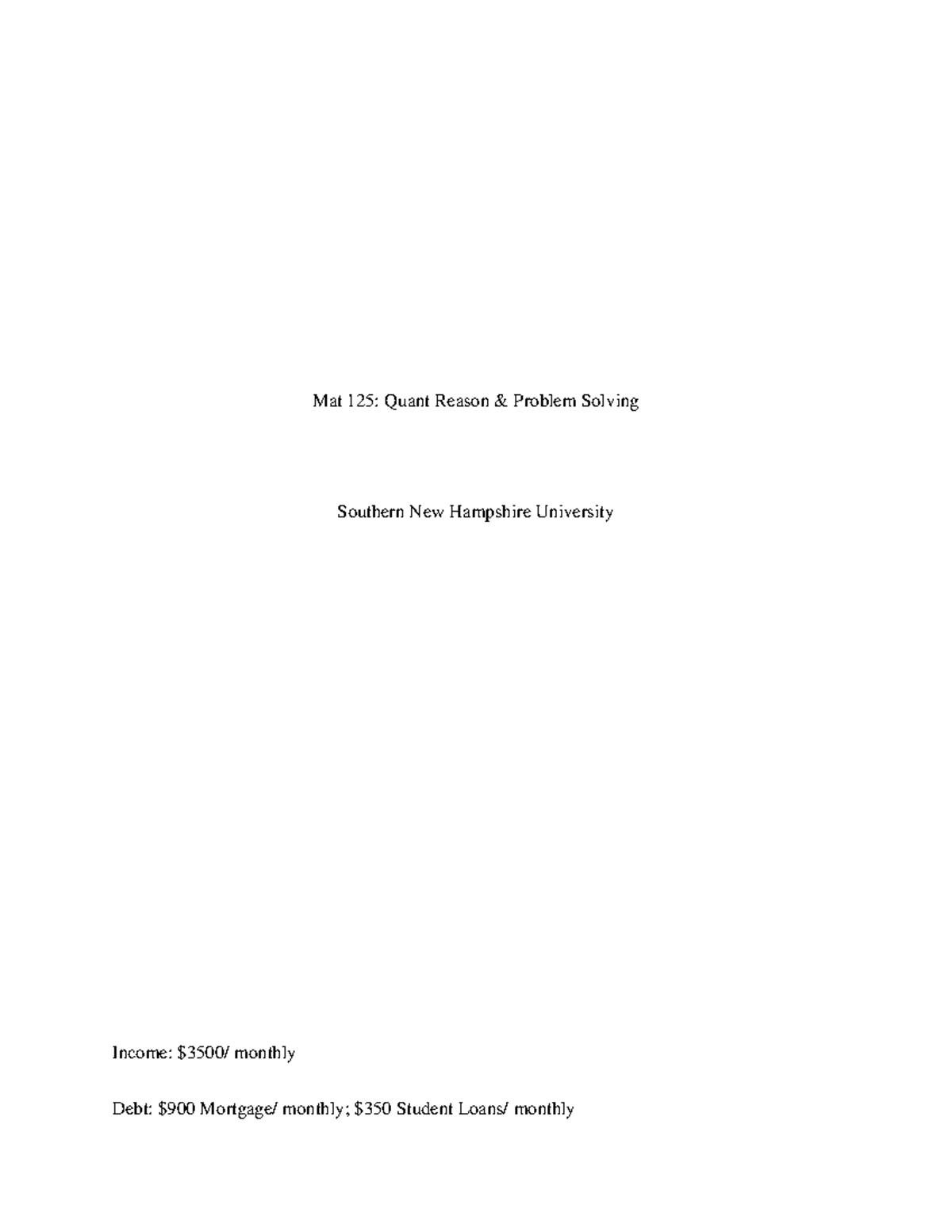 Joe-Bob Scenario - MAT125 - Mat 125: Quant Reason & Problem Solving ...