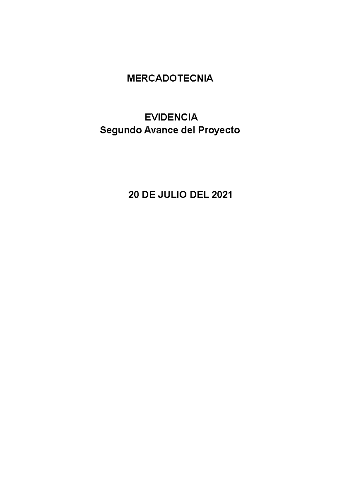 Segundo Avance Del Proyecto Mercadotecnia - MERCADOTECNIA EVIDENCIA ...