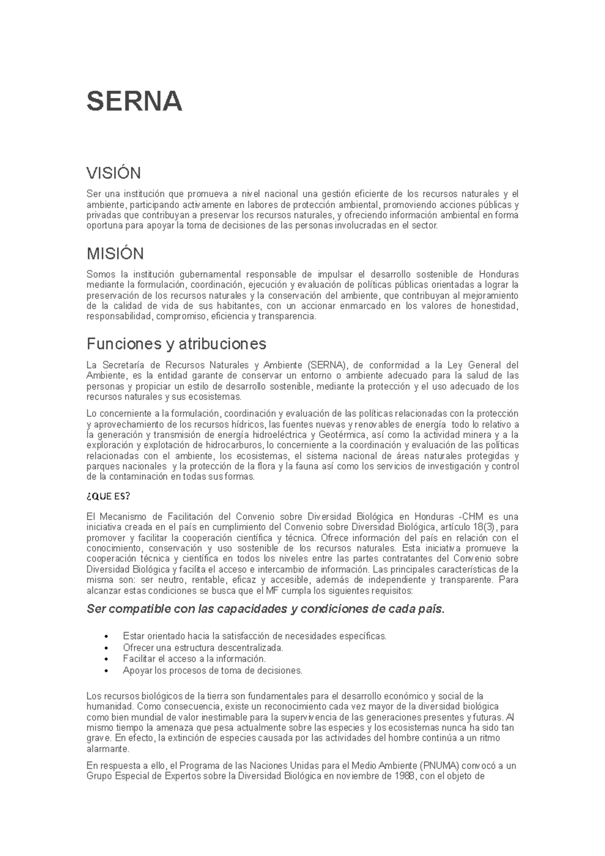 Serna Resumen - SERNA VISIÓN Ser una institución que promueva a nivel ...
