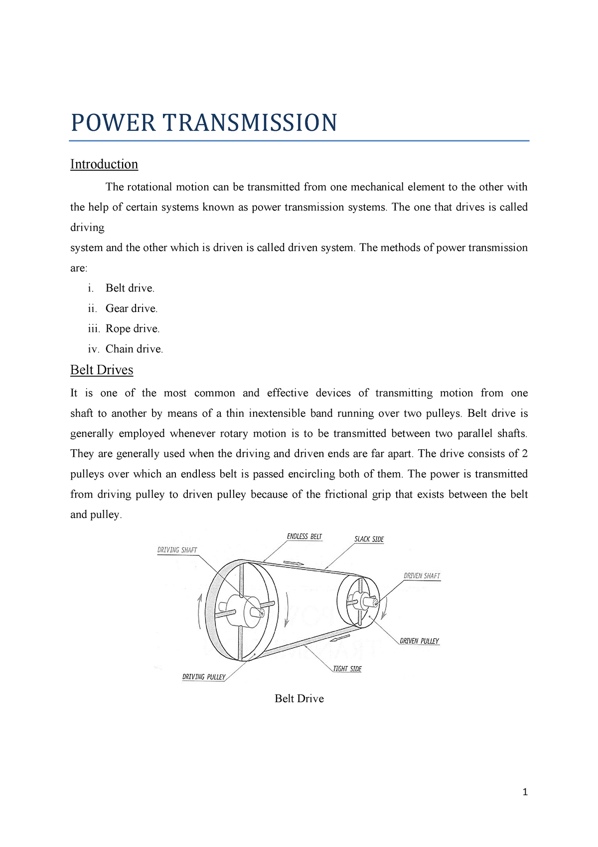 essay about power transmission