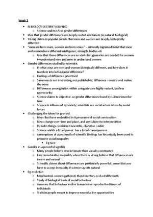 HS3018 Course Outline - HS3018: Sociology of Gender AY 2021/22 Sem 2 ...