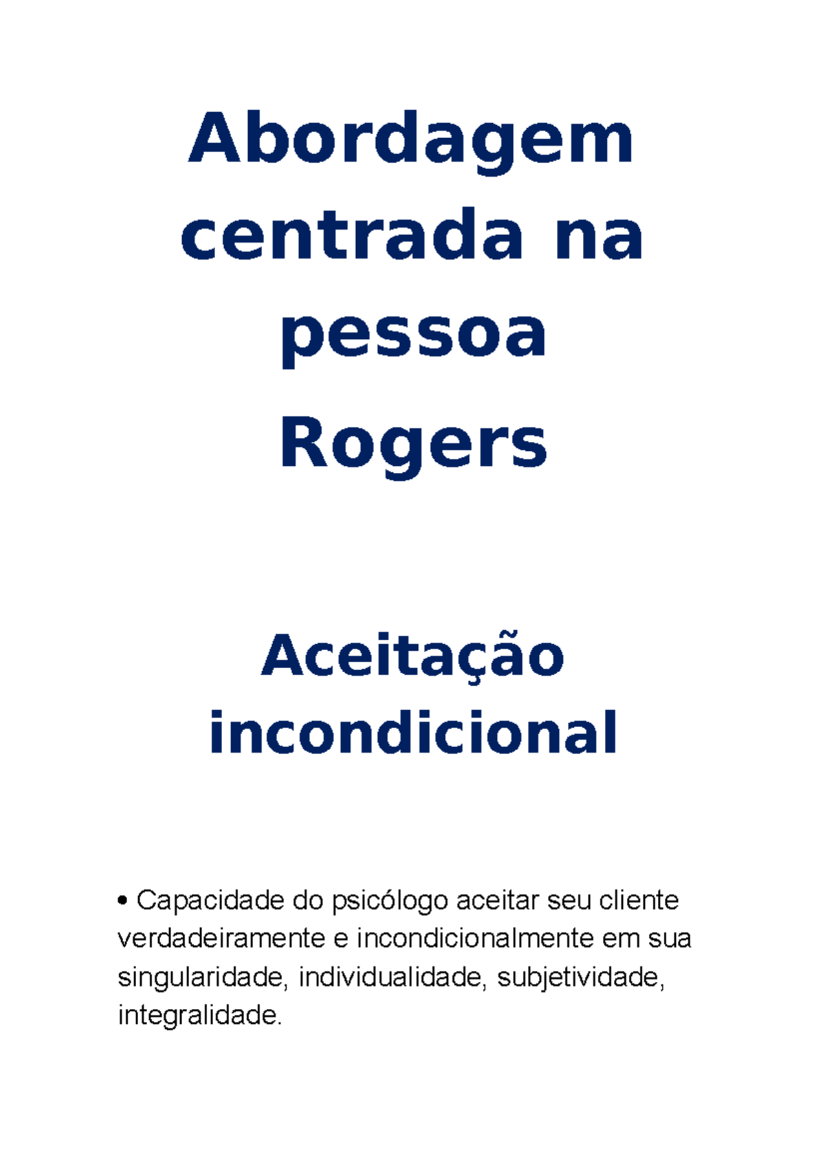 Abordagens Centrada Da Pessoa - Abordagem Centrada Na Pessoa Rogers ...