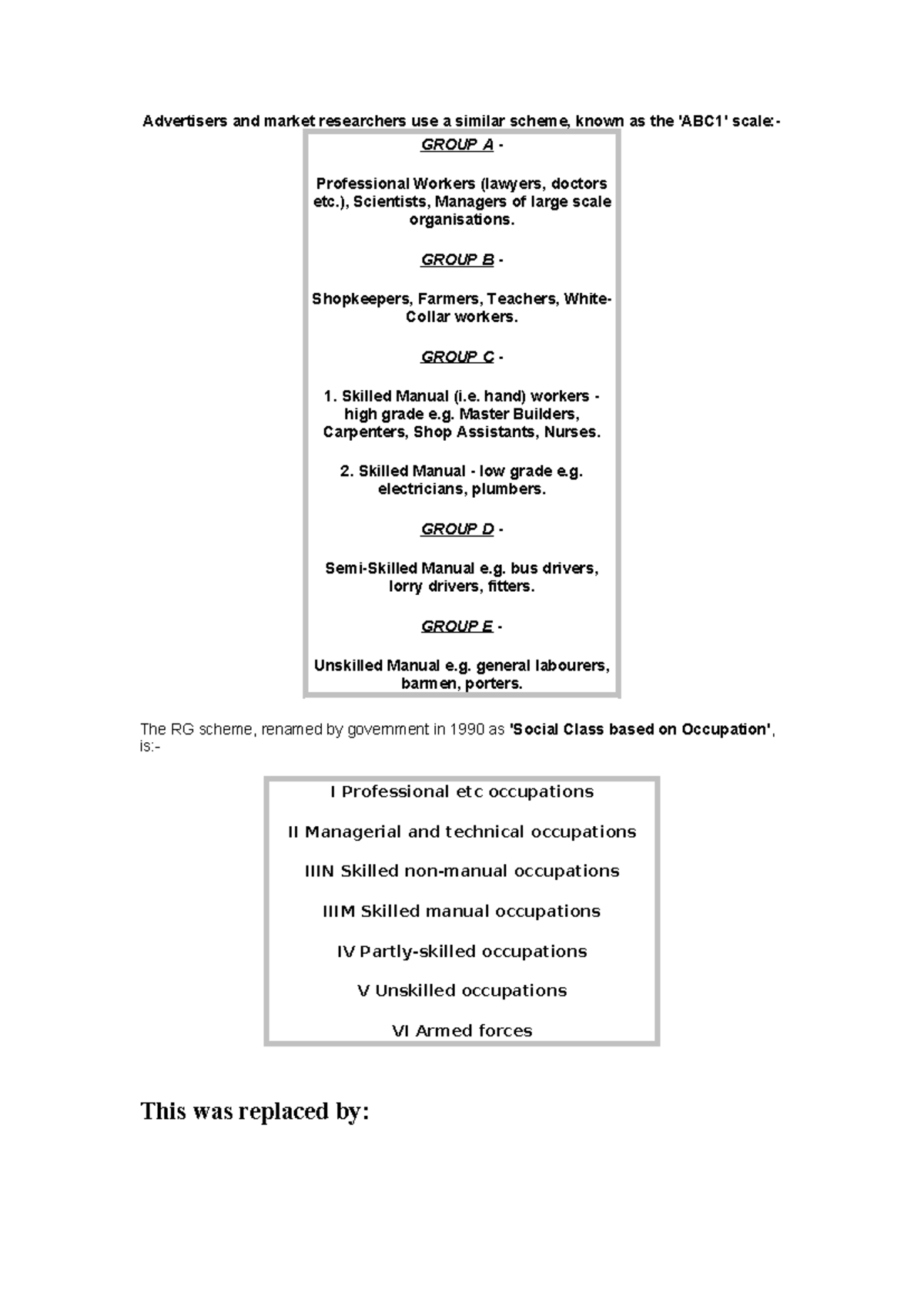 Social class tables - Summary Sociological Theory - Advertisers and ...