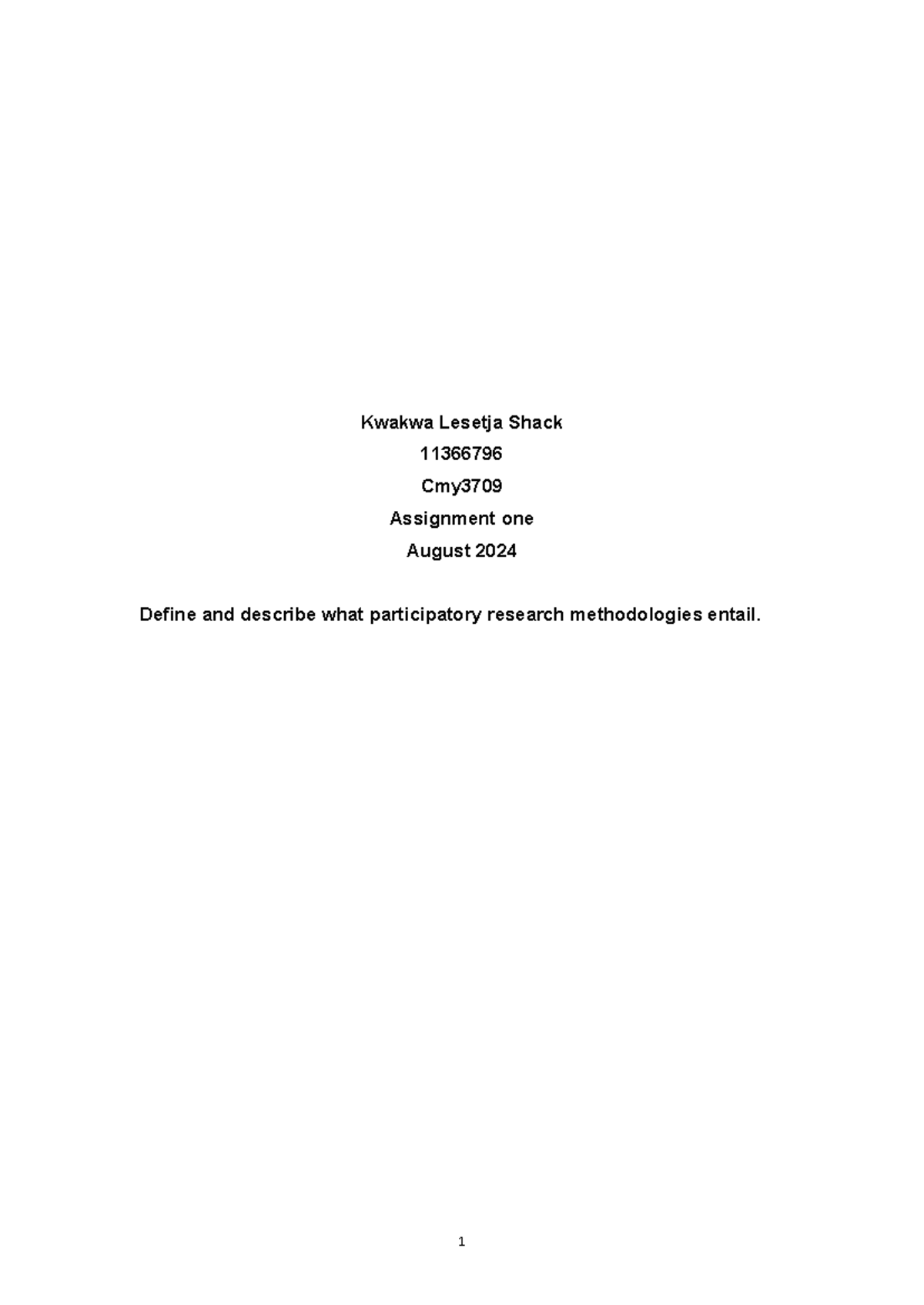 CMY3709 Assignment Kwakwa Lesetja Shack Kwakwa Lesetja Shack 11366796