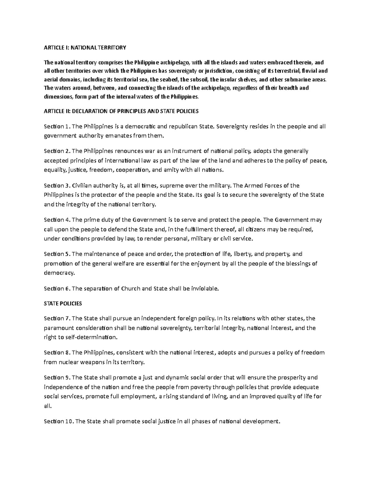 Pscn Lecture 3 Constitution Article 1 And 2 Section 1 6