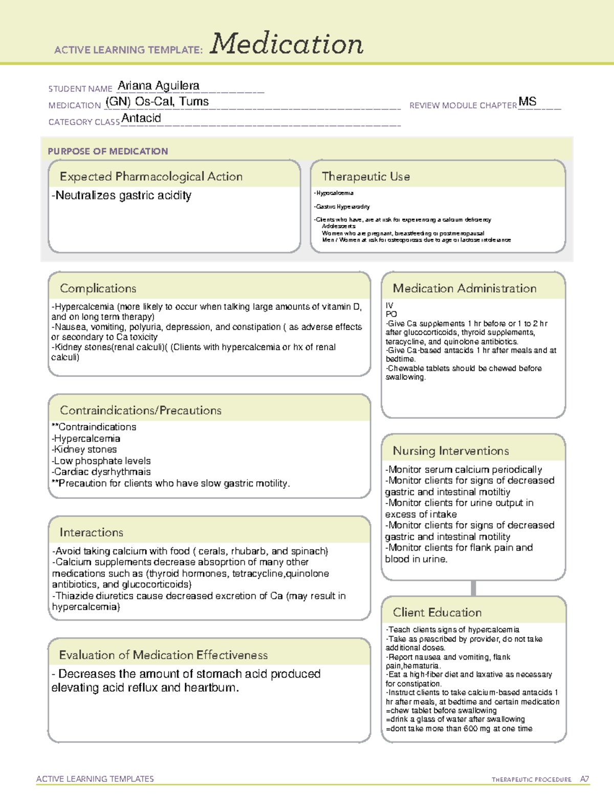 Os-cal - Os-cal medication table - ACTIVE LEARNING TEMPLATES ...