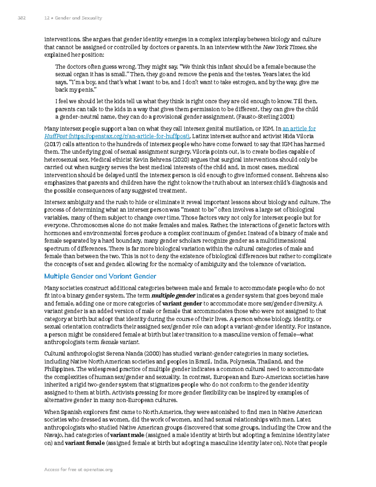 Chapter 12 Gender And Sexuality Part 6 Interventions She Argues That Gender Identity Emerges 4485