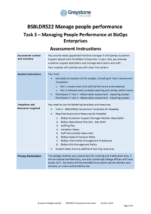 Bsbldr 522 Task 3 Assessment Templates V1.0122 - Greystone College ...