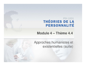 Théories personnalité COURS 1 Introduction Buts de la psychologie de