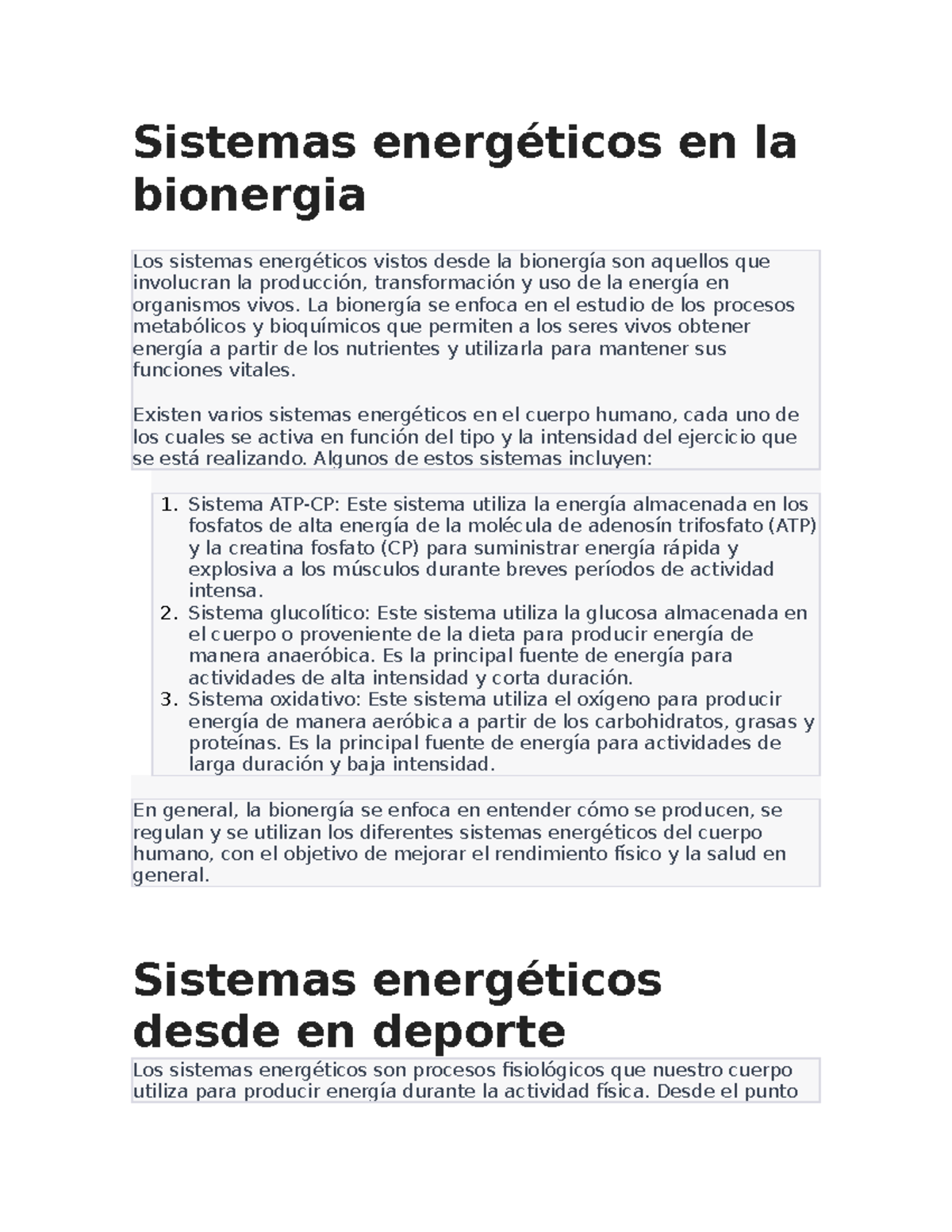 Sistemas energeticos - La bionergía se enfoca en el estudio de los ...