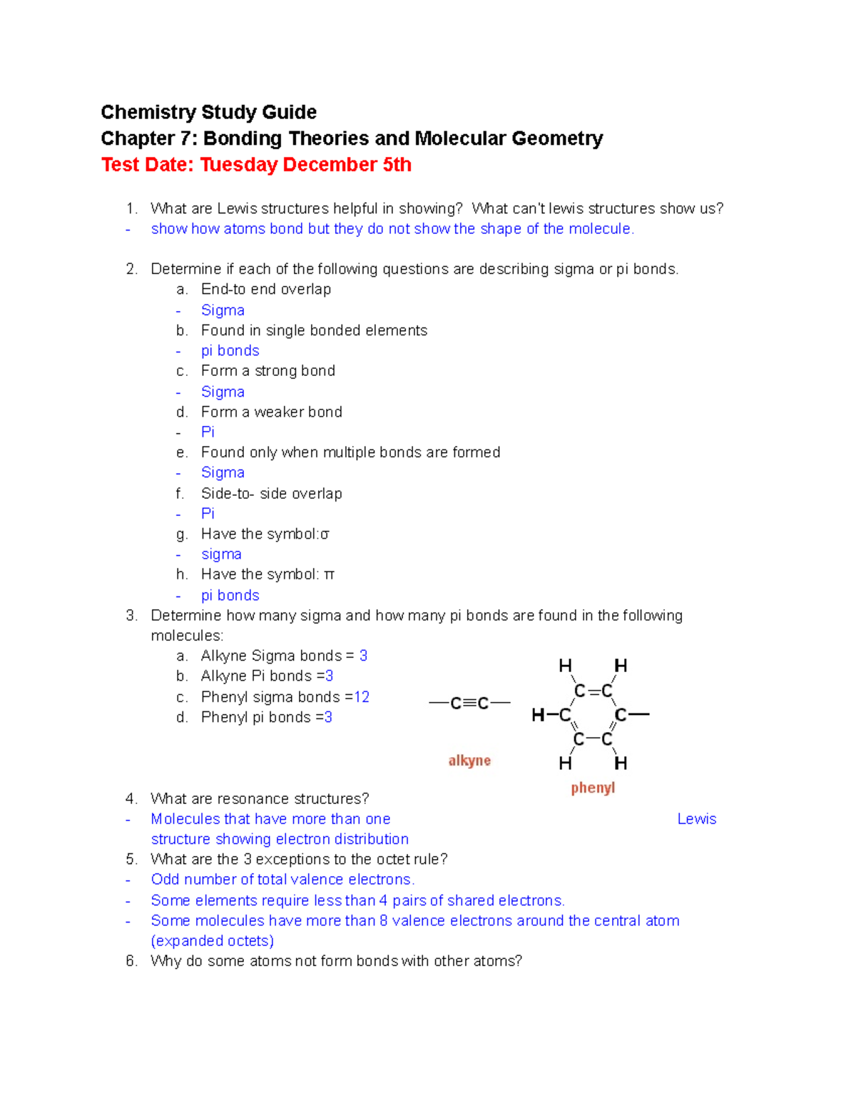 Chemistry Bonding Theories Molecular Geometry - Chemistry Study Guide ...