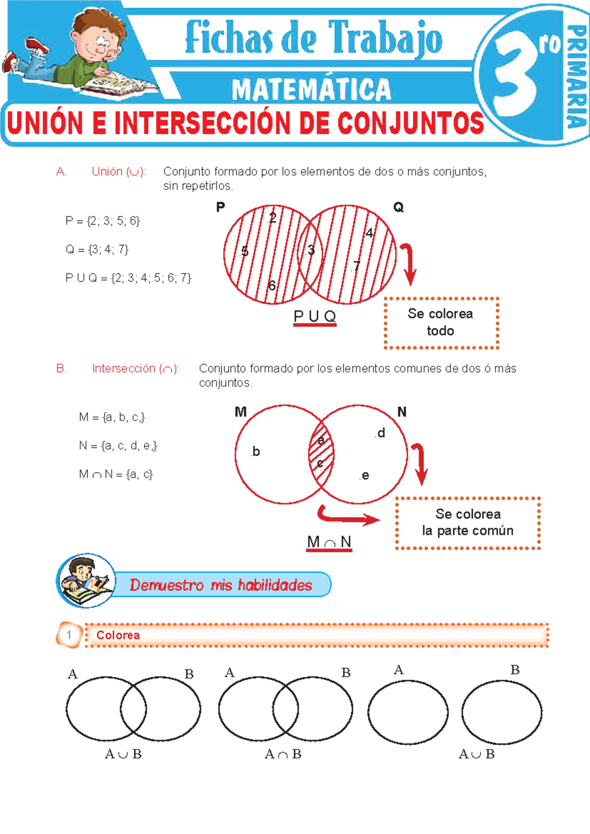 507344082 Union e interseccion de conjuntos para Tercer Grado de ...